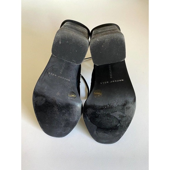 Mercer Edit Str8up Block Heel Sandal Bootie Black Suede Open Toe Corset … - Picture 6 of 7